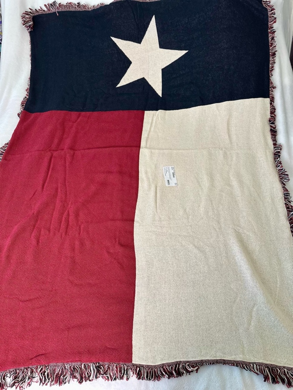 Texas State Flag Cotton Jacquard Throw Blanket  by Pure Country Weavers